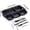 Black, variant on Divided Plates with 5 Compartments, Portion Control Tray for Balanced Meals, Reusable Plastic Dinnerware, Microwave and Dishwasher Safe for Home, School, Camping and Parties
