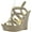 Champagne, variant on STYLUXE TWIN-08 Womens Sling Back Buckle Strap Sandal Wedge