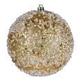thumbnail image 1 of Vickerman 8" Contemporary Plastic Hail Ball Ornament in Glitter Gold, 1 of 2