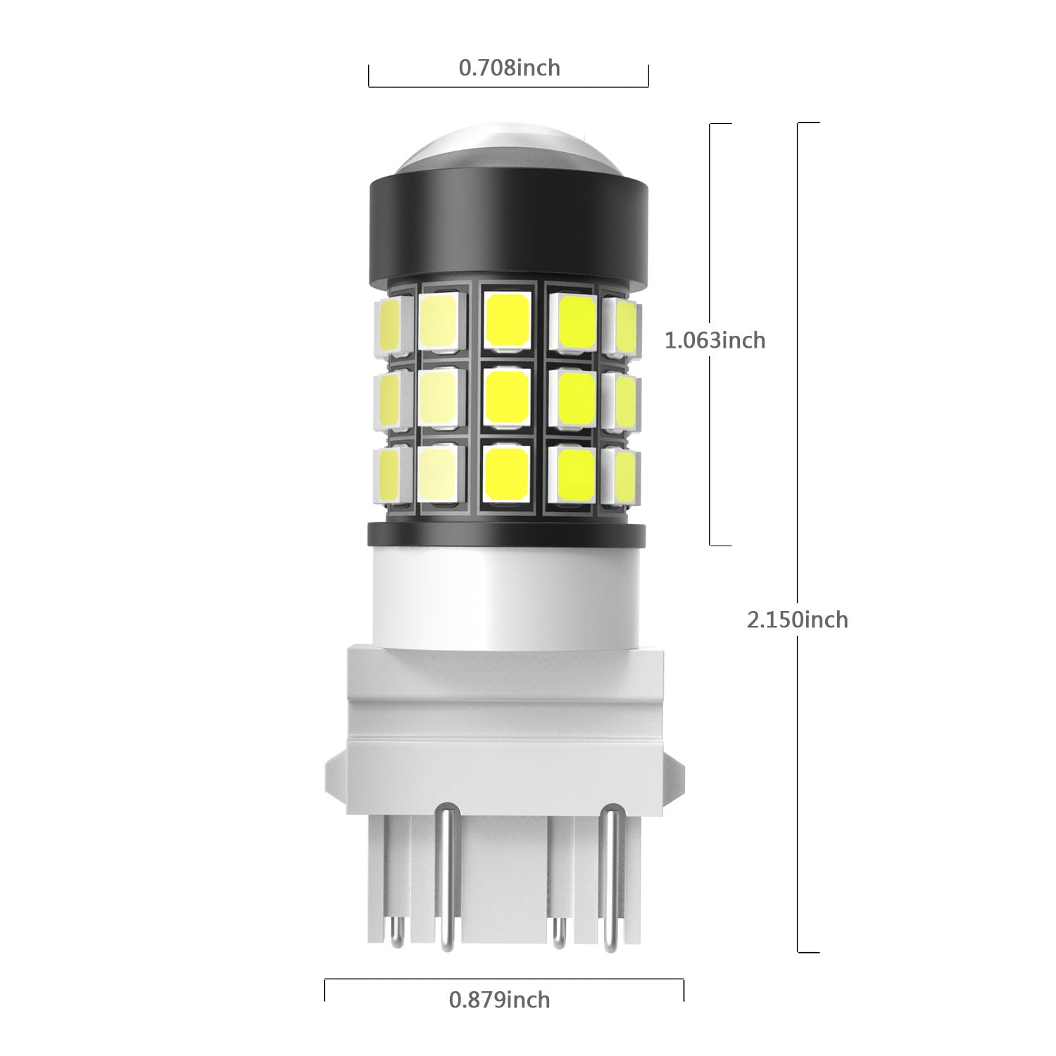 Alla Lighting 3156 3157 LED Strobe Flashing Brake, Reverse Lights Bulb 2835-SMD 3157 LED Back-up, Brake Stop TaIl Lights Replacement for Cars, Trucks, 6000K Xenon White (Set of 2)