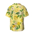 thumbnail image 2 of KLL Lemon Print Men's Shirt Short Sleeve Button Down Summer Cuba Beach Shirts- Large, 2 of 7