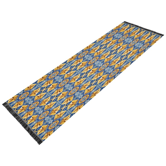 Vintage Modern Runner Rug,Non Slip Machine Washable 72"x23.5" Polyester Material Pet-Friendly Durable,Applicable to Entryway Rug Living Room Rug Orange Repeating Pattern