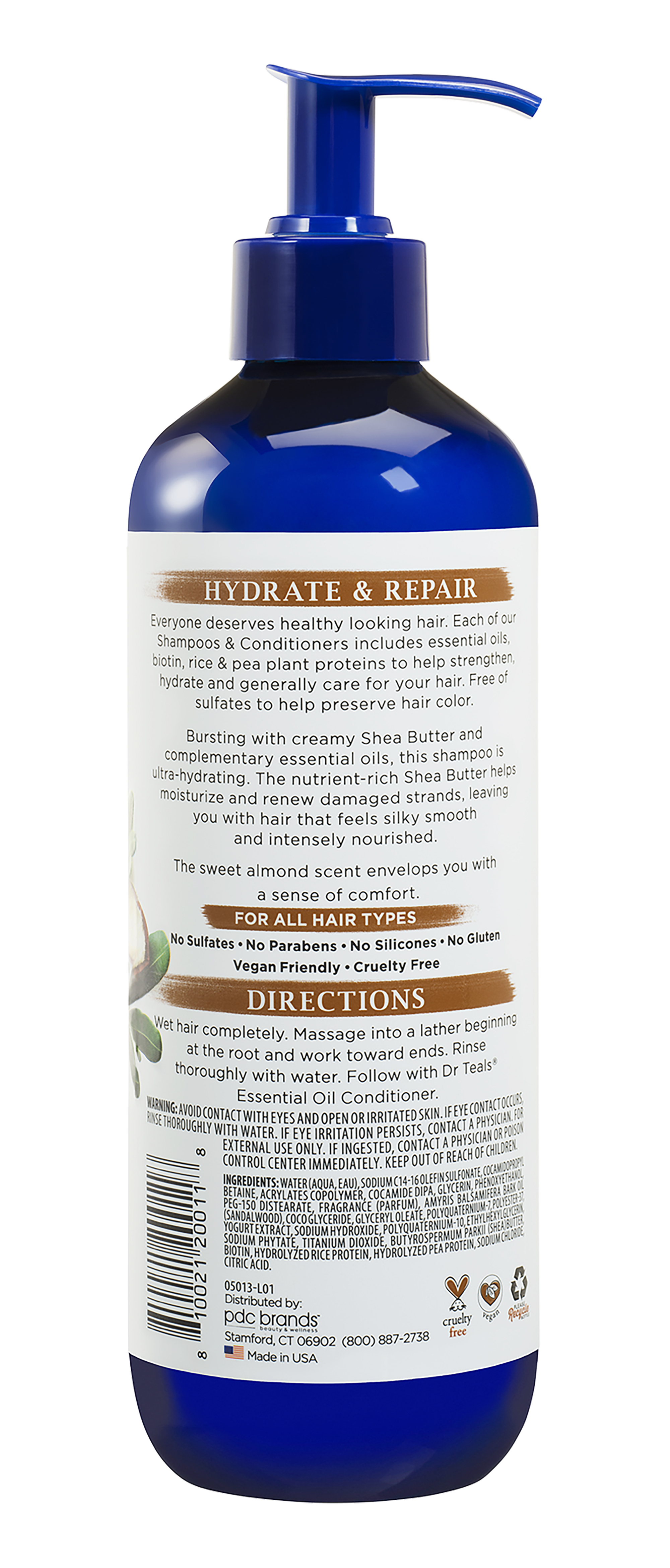Dr Teal's Shea Butter Hydrate & Repair Essential Oil Shampoo, Sulfate Free, 16 oz. - image 3 of 7
