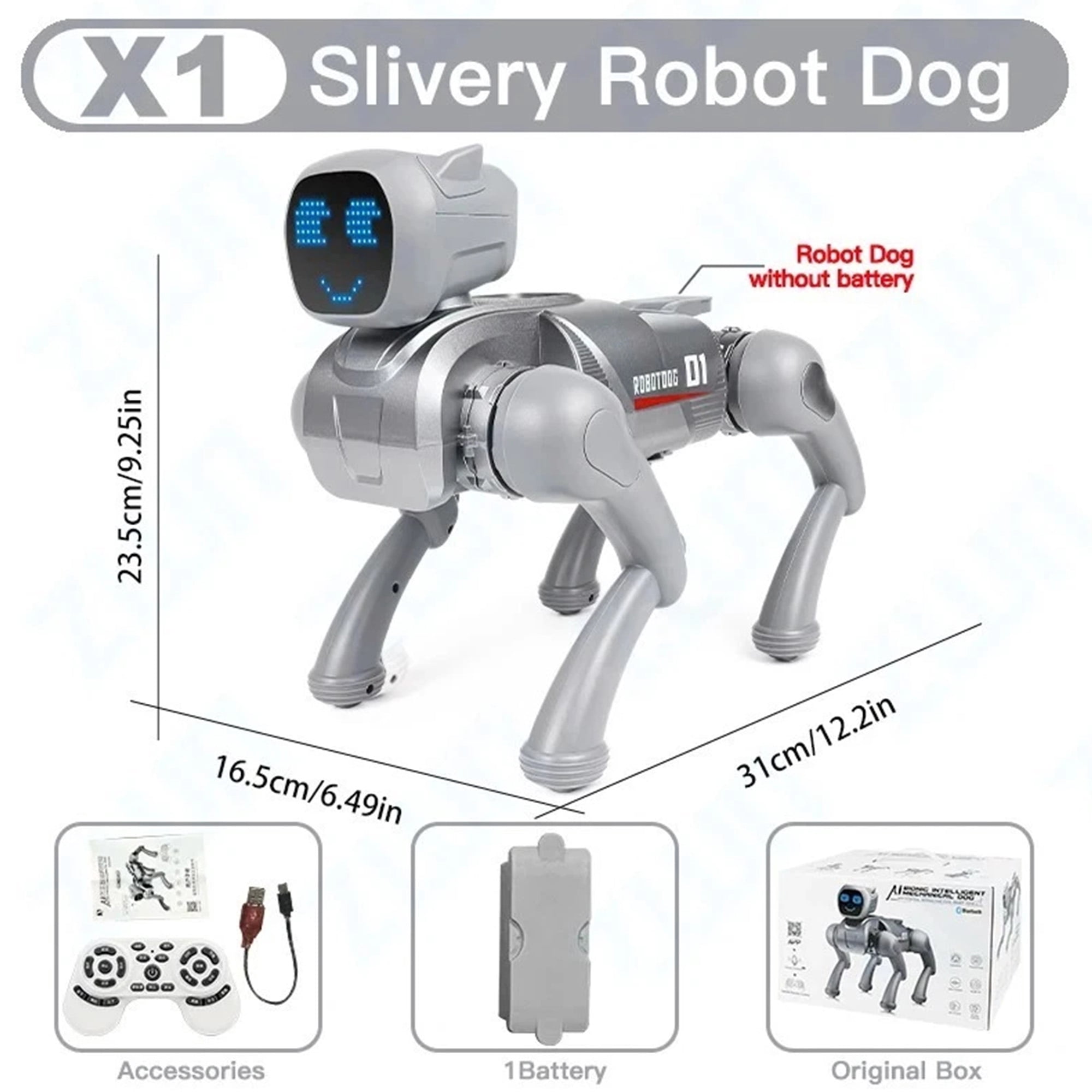 Gmdisc RC Smart Robot Dog Toy, Interactive Robot Toys with Voice & App Control, 30+ Actions, Durable Design Programmable Pet Toy, Christmas Birthday Gift for Kids 6-12