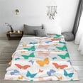 thumbnail image 2 of LNWH Colorful Butterflies Pattern Throw Blanket, Flannel Sofa Blankets for All Seasons, 50"x40", 2 of 8