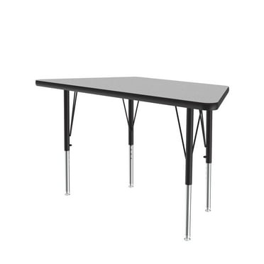 Correll Deluxe High-Pressure Top Activity Tables 24x48", TRAPEZOID, GRAY GRANITE, BLACK/CHROME