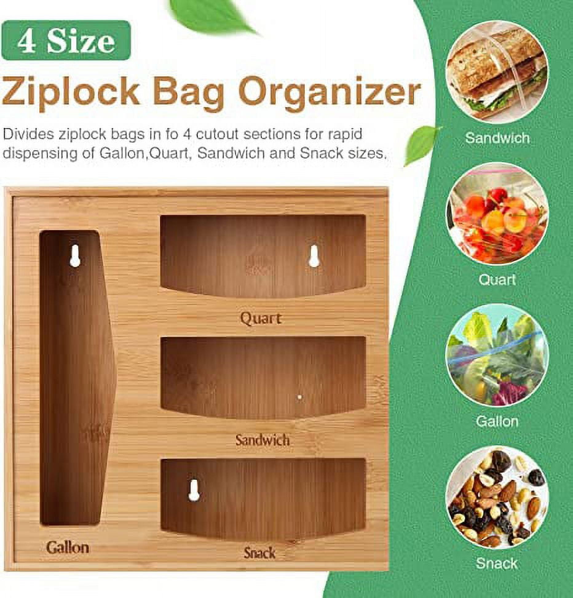 Mantis Hut Bags and Ziplock Bamboo Organizer with Labels