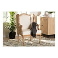 thumbnail image 2 of bali & pari Rachana Fabric & Wood Accent Chair in Beige and Honey Oak, 2 of 21