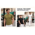 thumbnail image 4 of RICHCOIN Summer T-shirt for Men Short Sleeve Basic Tops Green Ribbed Classic Fit Crew Neck Lightweight Tee Shirt XXXL, 4 of 7