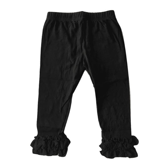 L C Boutique Girls Double Ruffle Pull On Jersey Ankle Pants Sizes 2 to 12