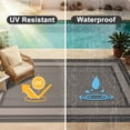 thumbnail image 6 of Pentantan Outdoor Rug 6'x9' Waterproof Reversible Portable Plastic Outside Mat for Patios, Geometric Lightweight Straw Rugs for RV Camping Garden, Dark Grey and Beige, 6 of 7