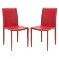 thumbnail image 1 of Safavieh Chaise de Salle à Manger en Fer et Cuir Kd Rouge (Ensemble de 2), 1 of 1