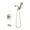 Brushed Nickel, variant on Cobbe Shower Shower System with 7 Settings ABS Dual Shower Head and Bathtub Spout Shower Kit, Single Handle Wall Mounted Brushed Gold Shower Set