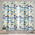 thumbnail image 2 of Ambesonne Numbers Valance & Curtain, Math Themed Design, 55"x30", Blue Yellow and White, 2 of 6