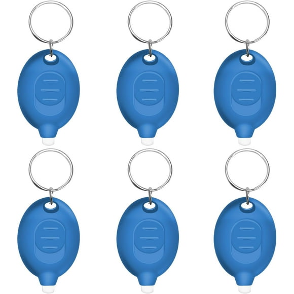 shiyou-Mini LED Blue Light Keychain Flashlight, 12 Lumen Portable Pocket Light, Ultra Bright Micro LED With Blue Shell (6PCS)