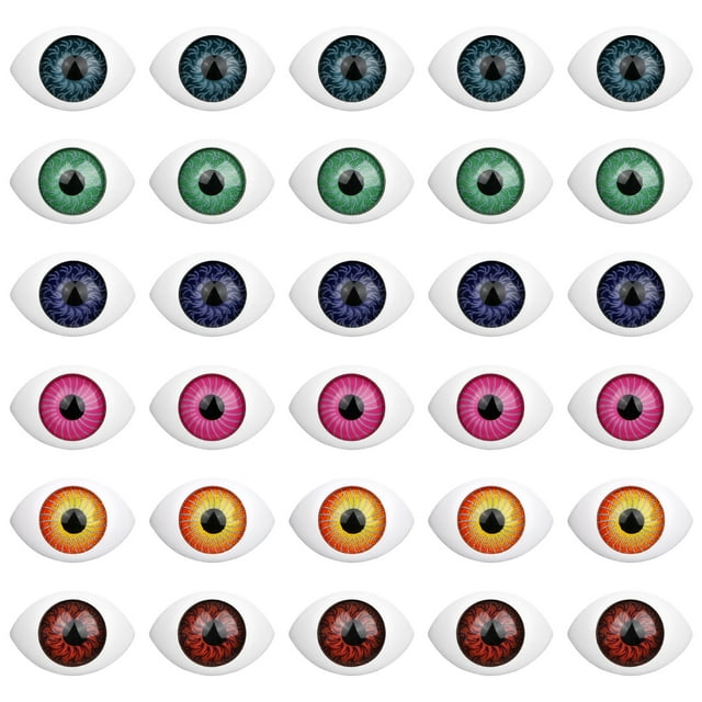 100 piezas de globos oculares de hemisferio simulado, decoración de ojos falsos, accesorios creativos de bricolaje para funda de teléfono