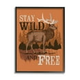 thumbnail image 2 of Stay Wild and Free Phrase Forest Elk Landscape 11 in x 14 in Framed Painting Art Prints, by Stupell Home Décor, 2 of 2
