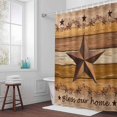 thumbnail image 6 of Country Stars Shower Curtain for Bathroom Decor, Vintage Brown Wood Grain Bless Our Home Farmhouses Waterproof Fabric Shower Curtain, 48"x72" Set with 12 Hooks, 6 of 9