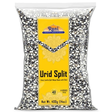 Rani Urid/Urad Split (Split Matpe Beans with Skin) Indian Lentils 14oz (400g) ~ All Natural | Gluten Friendly | NON-GMO | Vegan | Indian Origin