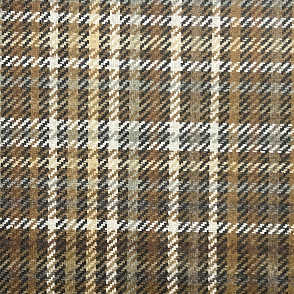 Decora Furnishings Small Microfiber Velvet Fabric, Checkered Design, By the Yard, Dark