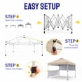 thumbnail image 4 of CROWN SHADES 10x10 Ez Pop Up Canopy Tent, Outdoor Sun Shade Shelter Canopy, One Push Setup with 2 Half Sidewalls, UPF50+, STO 'N Go Bag, Beige, 4 of 8