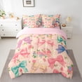 thumbnail image 3 of Homewish Kawaii Princess Bowknot Twin Bedding Sets 7-Piece for Girl, Vintage Cherry Blossoms Bedding Comforter Set, Fairy Tale Reversible Sheet Sets, Breathable Home Decor, 3 of 8