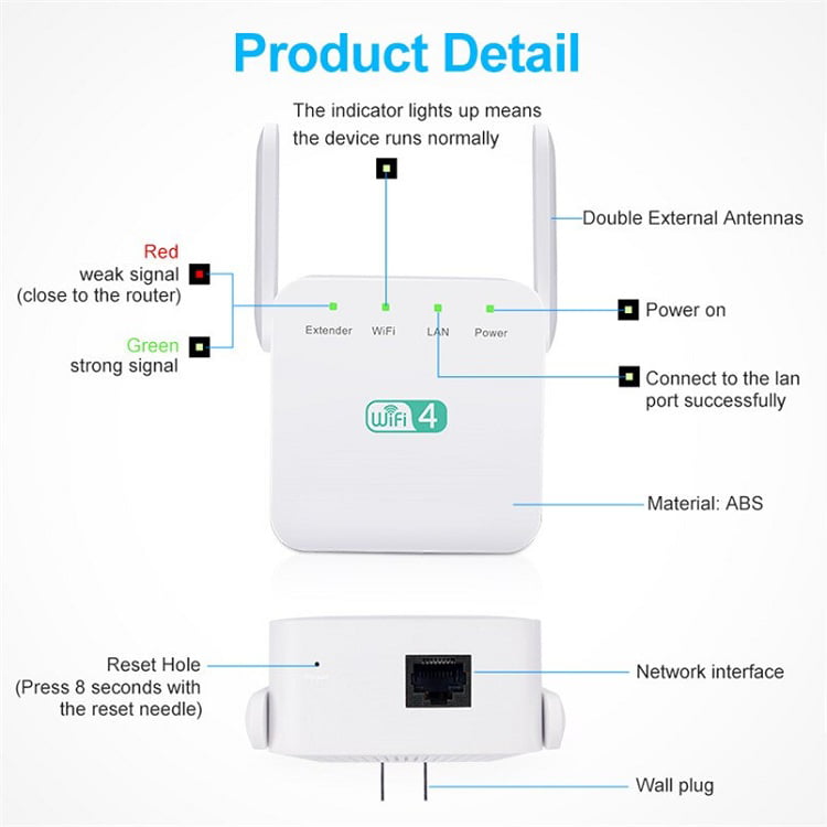 300Mbps Signal Repeater WD-R611U Wifi Booster WiFi Amplifier 
