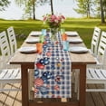 thumbnail image 4 of Table Runners 90 Inches Long Dress Scarves, Independence Day Farmhouse Coffee/Dining/Kitchen Table Runner for Living Room, Flag Balloons Butterflies Blue Plaid 13x90 Inch, 4 of 9