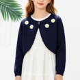 thumbnail image 5 of Girls Cardigan Cotton Soft Lightweight Bolero Shrug Knit Sweater Crop Jacket Teen Girls Button Front School Uniform shawl, 5 of 5