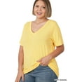 thumbnail image 3 of Zenana Women & Plus Relaxed Fit V-Neck Short Sleeve Basic Jersey T-Shirt Tops, 3 of 3