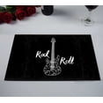 thumbnail image 2 of PKQWTM Vintage Electric Guitar Lettering Rock Roll Grunge Kitchen Dining Table Mats Placemats Size 12x18 Inches, Set of 2 Pieces, 2 of 2