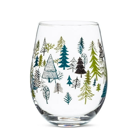 

Set of 12 All-over Trees Stemless Wine Glass