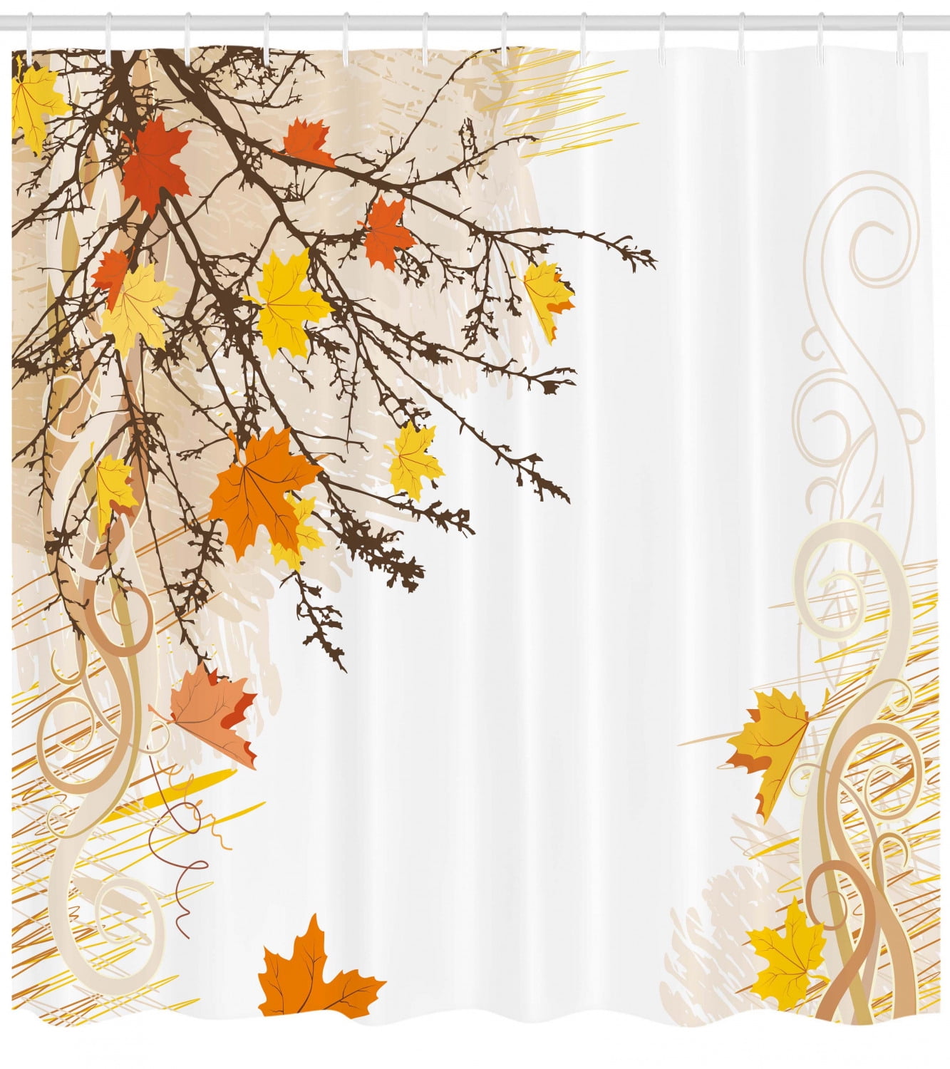 Beautiful Autumn Maple Leaves Design Fabric Shower Curtain Set Bath Decor 72x72/"