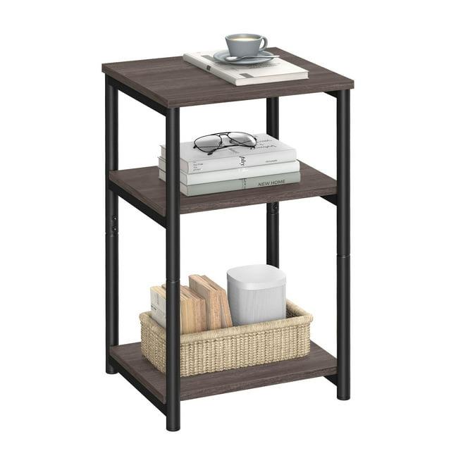 Mesa auxiliar VASAGLE ULET273B74, 3 niveles, 30 x 34 x 58 cm, marrón castaño