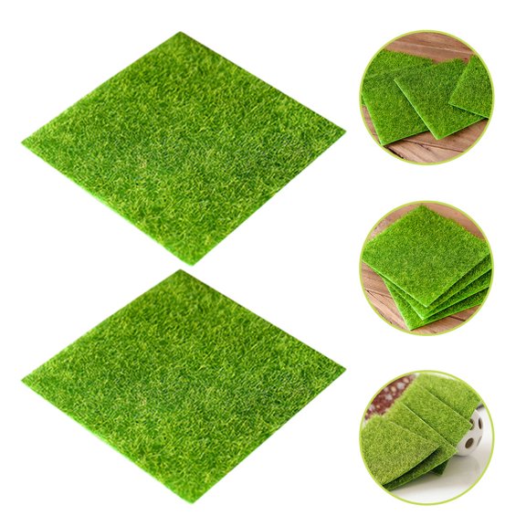 OFFIGAM 2-Pack Artificial Turf Grass Pieces, PVC Landscape Grass for Crafts, Home Decor, and Outdoor Use