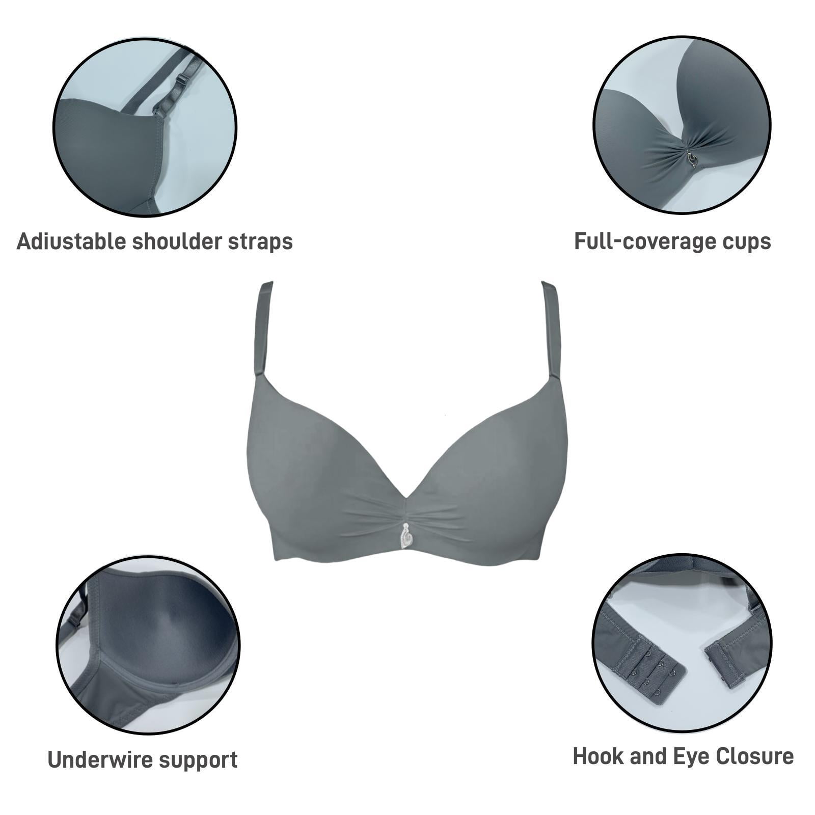 GAI YI 38B Bras for Women 6 Pack Underwire Full Coverage Bra, black lace bra,Everyday Bras with 6 colors