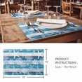 thumbnail image 3 of Placemats Set of 4, Blue Coastal Beach Woven Placemat, Linen Place Mats for Kitchen/Dining Tables, Nautical Starfish Coral Vintage Wooden Washable Table Mats for Party, 3 of 8