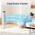 thumbnail image 7 of G-ocean 36" Bladeless Tower Fan with 5 Speeds 4 Modes, 28dB Quiet, 23ft/s Velocity, 64° Oscillating and 12H Timer for Bedroom, Living Room, White, 7 of 7
