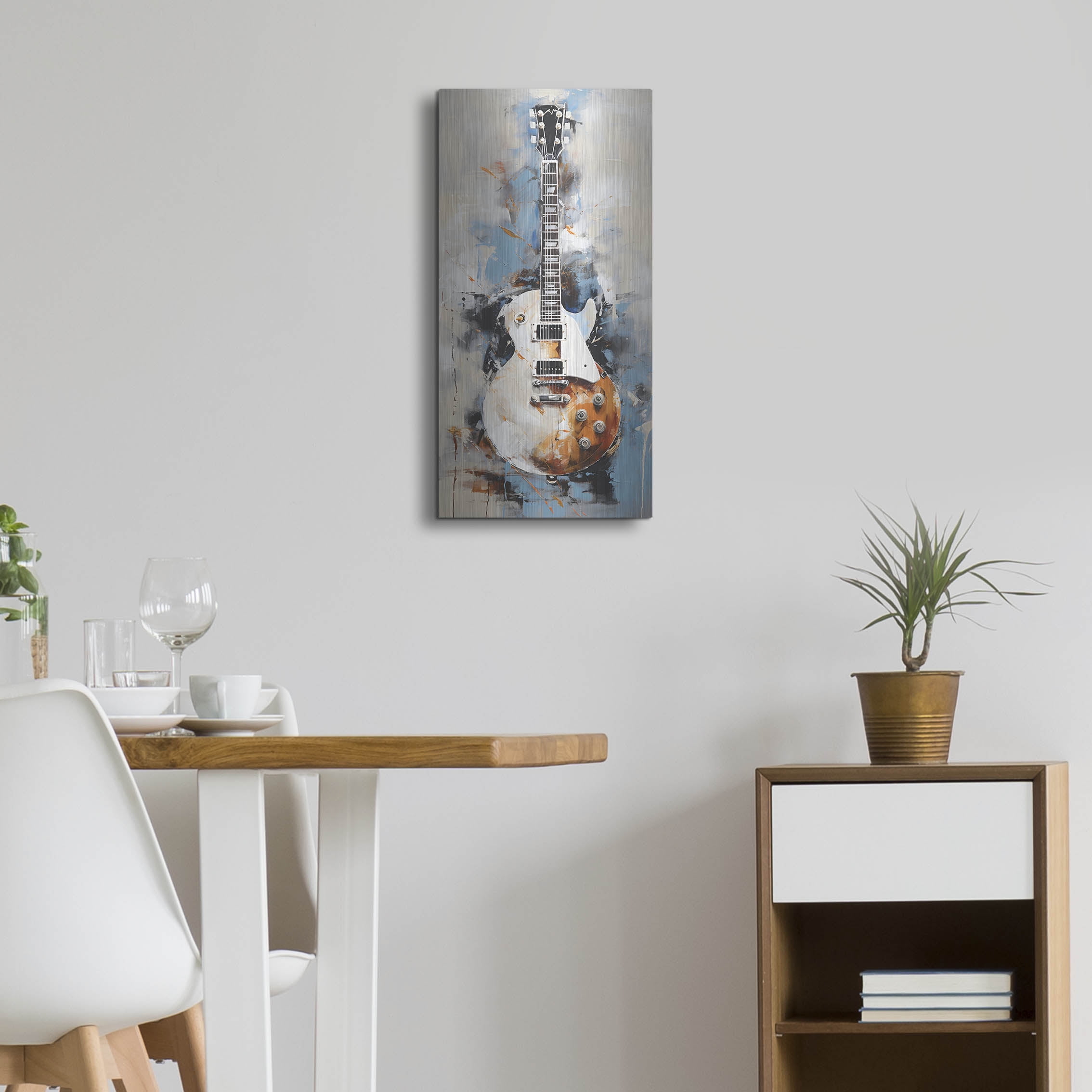 Luxe Metal Art 'Les Paul 8'  by Sean Parnell Metal Wall Art, 12" x 24"
