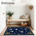 thumbnail image 3 of ODIKA 5'x7' Machine Washable Non-Slip Area Rug, Joyful Reindeer Sleigh Half Round Starry Night High Traffic Rug, Blue, 617814, 3 of 7