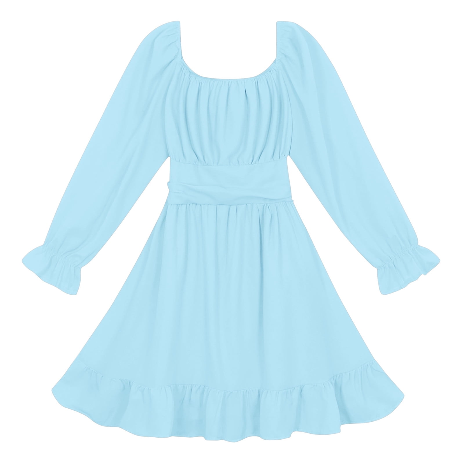 Teen Dress Girls Light Blue Long Sleeve Dress Girls Fall Winter Dresses  Junior Bridesmaid Dresses Christmas Dresses for Girls 14-15 Years -  Walmart.com
