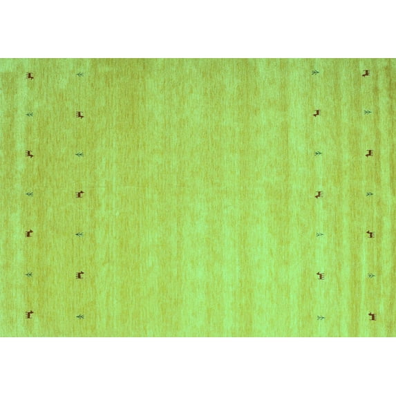 Ahgly Company Machine Washable Indoor Rectangle Abstract Turquoise Blue Contemporary Area Rugs, 5' x 7'