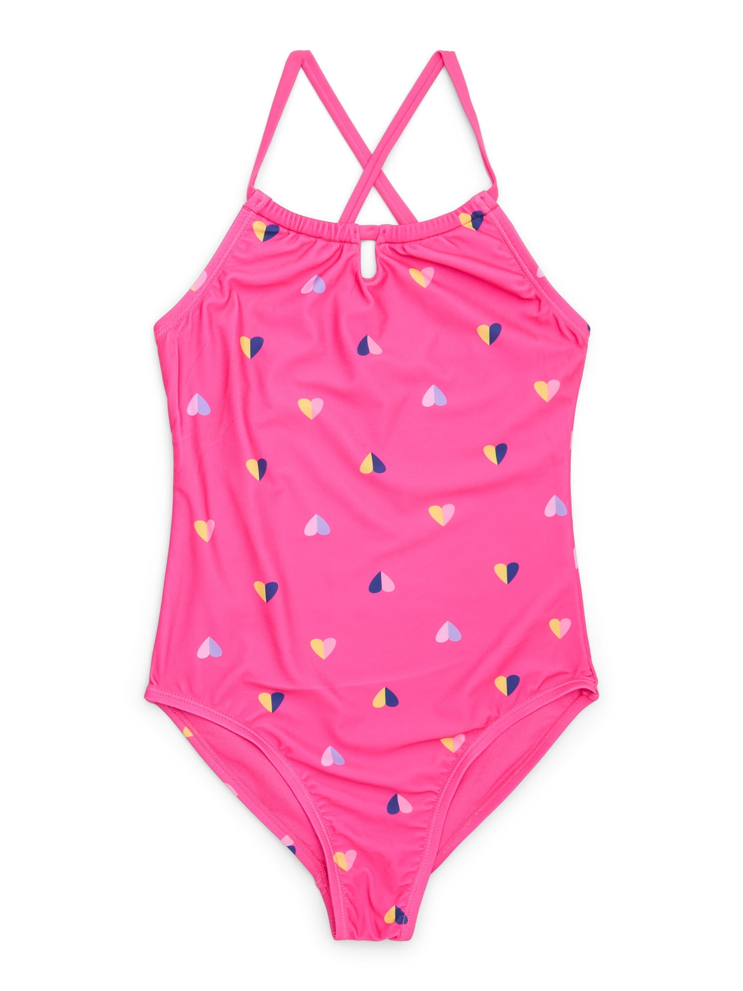 Wonder Nation Girls One-Piece Swimsuit and Cover Up Dress, 2-Piece, Sizes 4-18