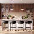 thumbnail image 6 of Zesthouse 26.6″ Modern Bar Stools Set of 2, Upholstered Faux Leather Counter Height Stools with Low Back and Thickened Antique Bronze Metal Frame, Kitchen Island Bar Chairs, Black, 6 of 10