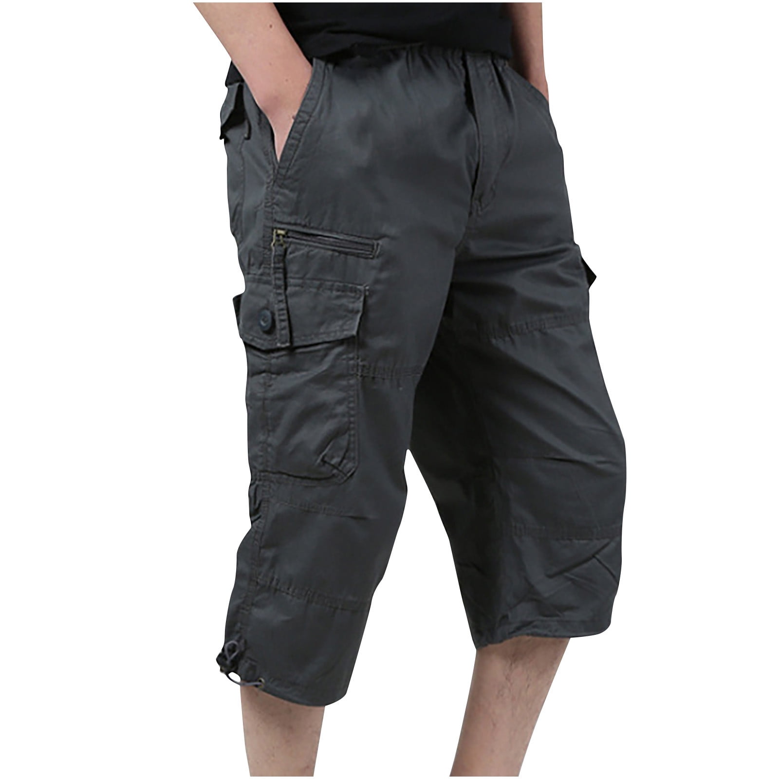 Pausel Men's Hiking Cargo Shorts Big and Tall Summer Capri Pants Travel  Shorts with Zipper Pockets for Golf Fishing Camping : : Clothing