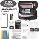 thumbnail image 2 of Estuche de gran capacidad para lápices, multifuncional, con compartimentos, para niñas y niños, para papelería, cosméticos, 2100 ml (negro)., 2 of 7