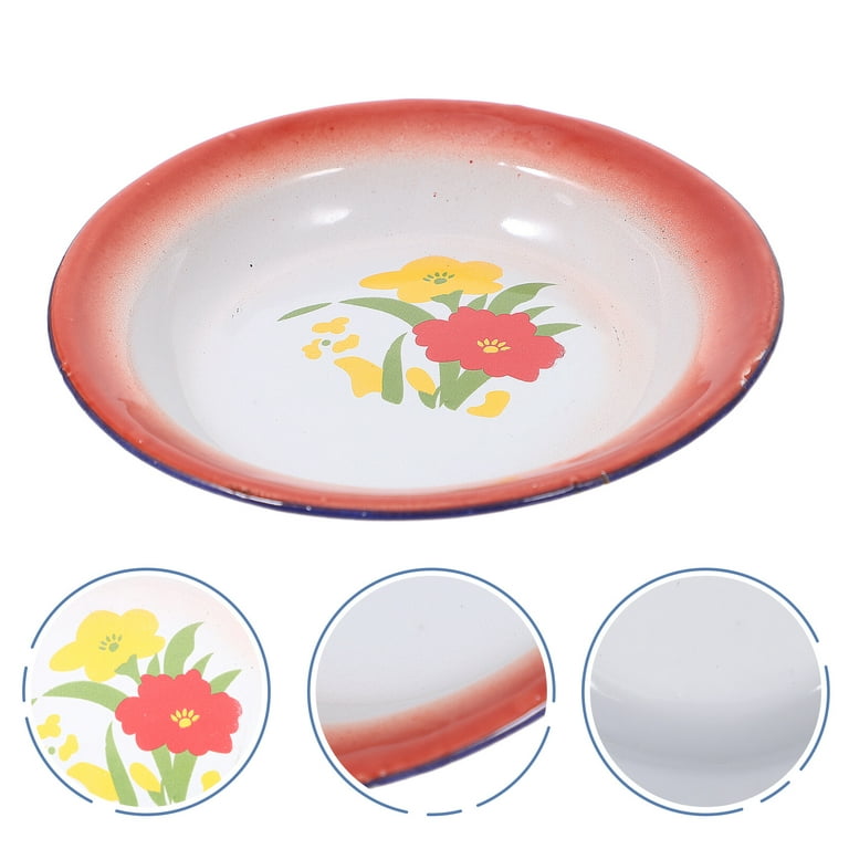 Veggie Platter Enamel Trays Dinner Platter 40cm Enamel Plates enamel tray  enamel basin dish washing basin Vintage Chinese Enamelware Chinese Enamel