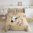 thumbnail image 2 of Homewish Teens Bull Skull Scorpion Full Size Comforter Sets 3-Piece,Bohemian Western Theme Bedding Comforter Set,Vintage Aesthetic Lightweight Bedding Sets,Super Cozy Room Decor,Reversible, 2 of 8