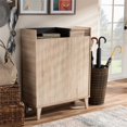 thumbnail image 2 of Baxton Studio Fella Two-Tone Oak Brown and Dark Gray Shoe Cabinet, 2 of 10