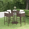 thumbnail image 1 of vidaXL 5 Piece Garden Bar Set with Cushions Poly Rattan Brown, 1 of 5